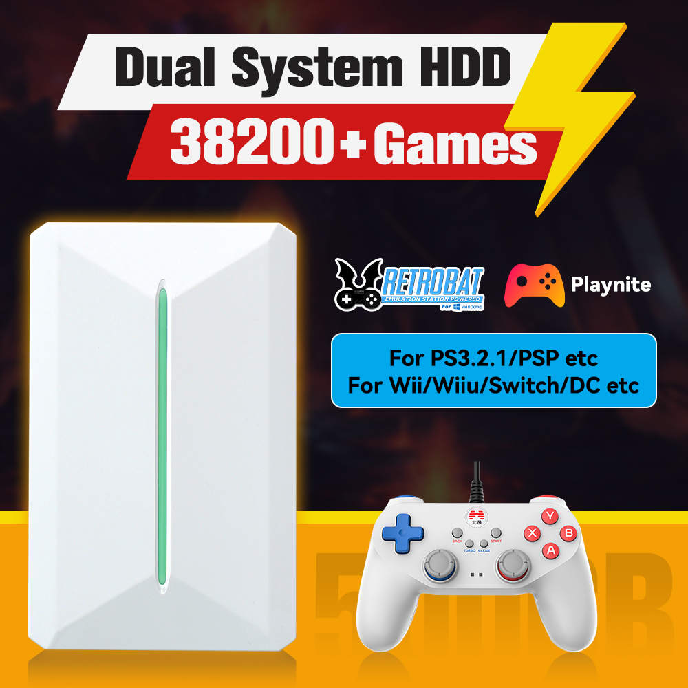Gaming Console Stick - Retrobat＆Playnite System HDD Retro Game Console