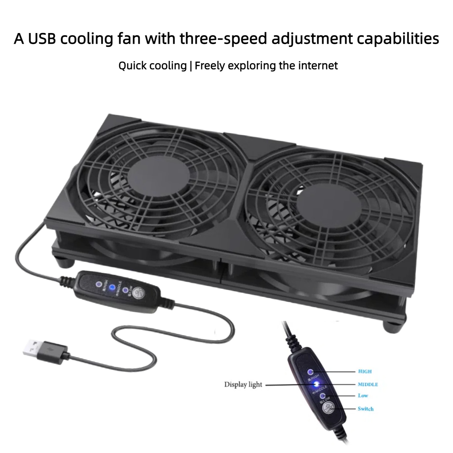 Dual USB Cooling Fan with 3-Sp - Console Cooling Fan review and price