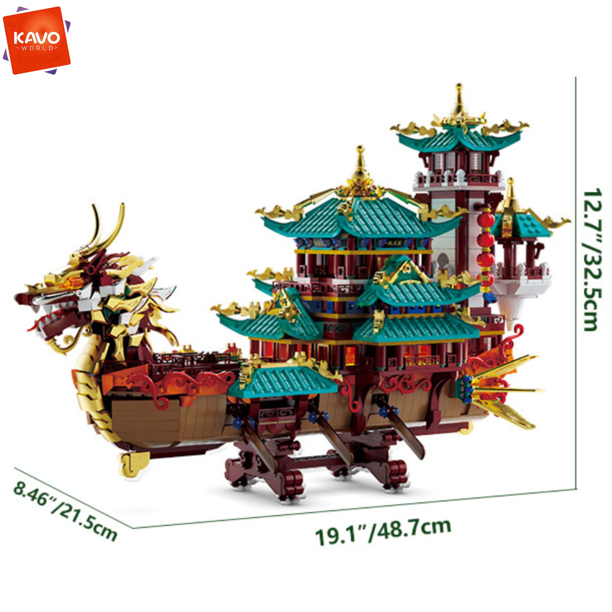 KAVOWORLD 2453pcs Dragon Boat  - Gaming Console Lego review and price